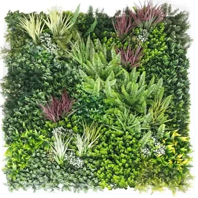 Urban Greenery Kënschtlech Vertikal Gaart Gréng Mauer Panel 40 × 40in 11 SQ FT - UV resistent - Kommerziell Grad